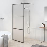 Inloopdouchewand 90x195 cm mat ESG-glas zwart - thumbnail