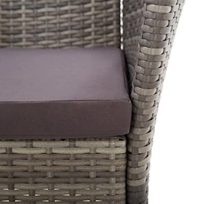 Tuinstoelen 2 st met kussens poly rattan grijs Tuinstoelen 2 st met kussens poly rattan grijs