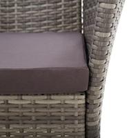 Tuinstoelen 2 st met kussens poly rattan grijs - thumbnail