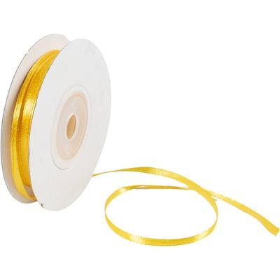 Creativ Company Satijnlint, b: 3 mm, sun yellow, 30 m/ 1 rol