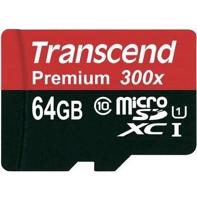 Transcend Premium microSDXC-kaart Industrial 64 GB Class 10, UHS-I Incl. SD-adapter