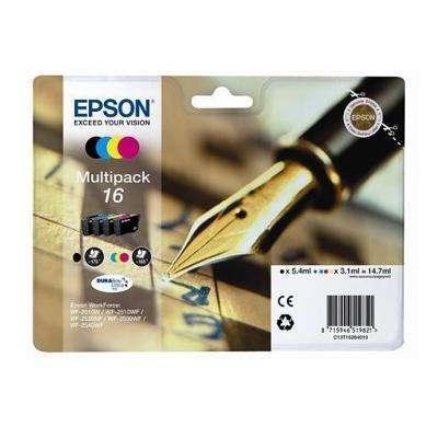 Epson Inktcartridge 16 Origineel Combipack Zwart, Cyaan, Magenta, Geel C13T16264012 Epson Inktcartridge 16 Origineel Combipack Zwart, Cyaan, Magenta, Geel C13T16264012