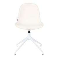 Zuiver Draaibare Eetkamerstoel 'Albert Kuip' Bouclé, kleur Wit - thumbnail