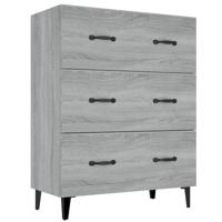 Dressoir 69,5x34x90 cm bewerkt hout grijs sonoma eikenkleurig - thumbnail