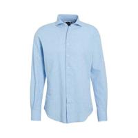 Profuomo Originale Overhemd Blauw Linnen Oxford Cutaway Slim Fit - thumbnail