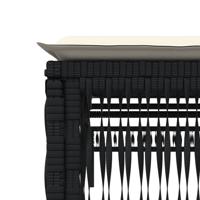 Ligbed met kussen poly rattan zwart - thumbnail