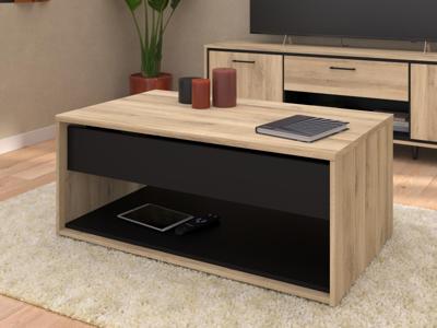 Salontafel met opklapbaar blad OSTEO 100 cm kronberg eik/zwart