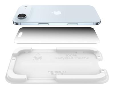 Belkin ScreenForce InvisiGlass Privacy Screenprotector iPhone Air, Krasbestendig, Stoot- en Valbescherming, met Easy Align-Frame voor Bevestiging Zonder Luchtbellen, 9H Gehard Gerecycled Glas