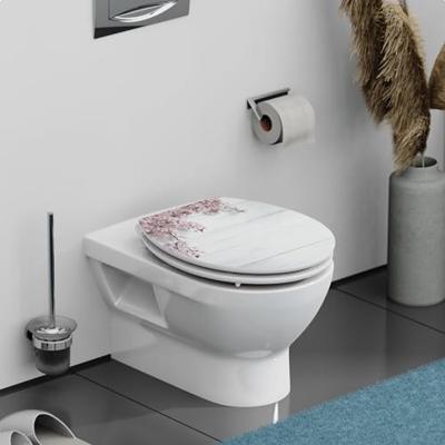 SCHÜTTE toiletbril met soft-close flowers & wood mdf hoogglans