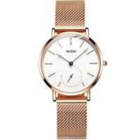 OLEVS 5190 Dames Waterdicht Ultra-dunne Small Dial Quartz Watch (Rose Gold + Wit) - thumbnail