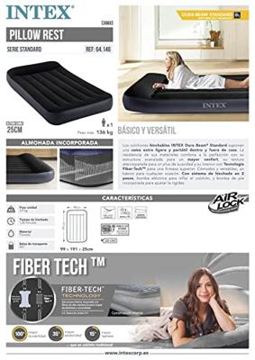 Intex 66552NP 2-Persoons Opblaasbare Bank-Bed 203x224x66 cm Antraciet