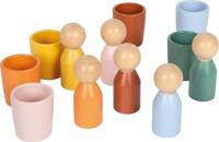 Montessori sorteerbeker met figuurtjes small foot meerkleurig - thumbnail