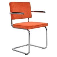 Zuiver Eetkamerstoel 'Ridge' Ribstof, kleur Oranje - thumbnail
