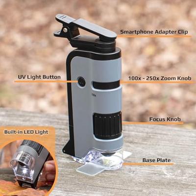 Carson Handmicroscoop MP-250 MicroFlip 100-200x met Smartphone Adapter