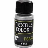 Creativ Company Textielkleur, parelmoer, zilver, 50 ml/ 1 fles - thumbnail