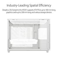 Asus Prime AP201 MicroATX Mini-tower PC-behuizing Wit - thumbnail