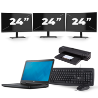 Dell Latitude E5540 - Intel Core i5-4e Generatie - 15 inch - 8GB RAM - 256GB SSD - Windows 11 + 3x 24 inch Monitor - thumbnail