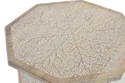 Bijzettafel DKD Home Decor 49 x 49 x 53,5 cm Bruin Wit Mangohout