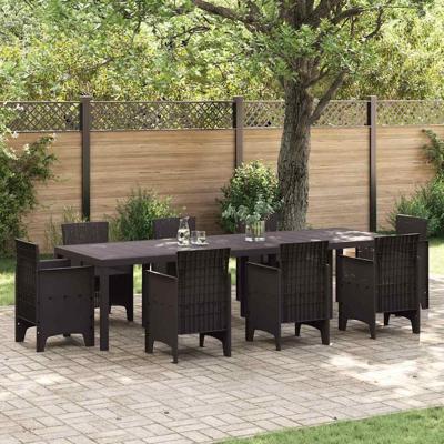 Tuintafel 300x100x73 cm poly rattan bruin