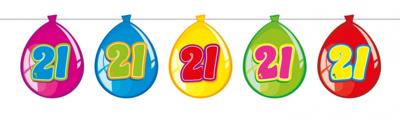 Vlaggenlijn ballonnen 21 jaar