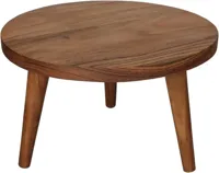 Kersten kruk hout rond 25.5x15cm bruin - thumbnail