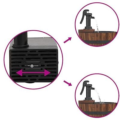 VidaXL Waterfontein met pomp en wieltjes 55x55x80 cm massief vurenhout