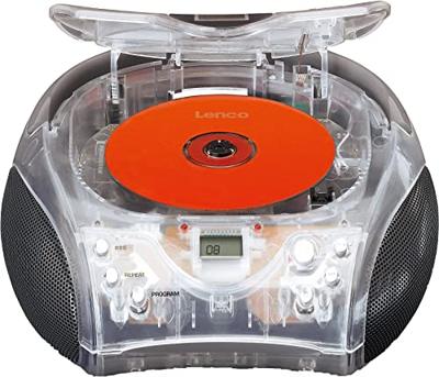 Draagbare stereo FM-radio met CD-speler Transparant Draagbare stereo FM-radio met CD-speler Transparant