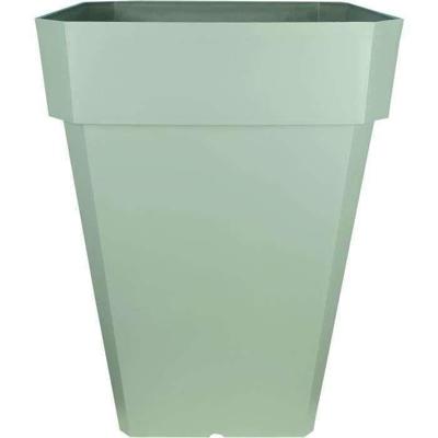 Fioriera quadrata RIVIERA SOLEILLA - Plastica - Altezza 53 cm - Bianco