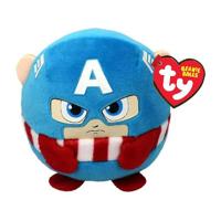 Ty Beanie Ty teeny puffies - marvel capitan america, 10cm - thumbnail