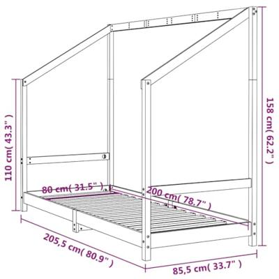 Kinderbedframe 80x200 cm massief grenenhout wit Kinderbedframe 80x200 cm massief grenenhout wit