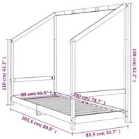 Kinderbedframe 80x200 cm massief grenenhout wit - thumbnail