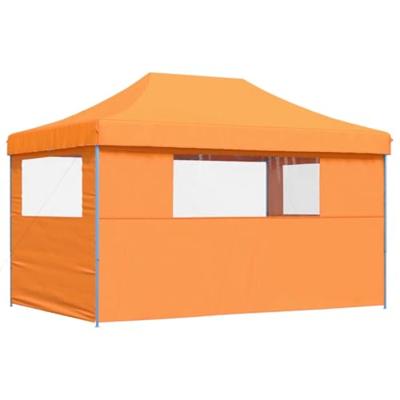 VidaXL Partytent inklapbaar pop-up met 3 zijwanden oranje