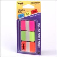 Post-it Index Strong, ft 25,4 x 38 mm, set van 3 kleuren (roze, groen en oranje), 22 tabs per kleur - thumbnail