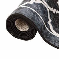 VidaXL Vloerkleed wasbaar anti-slip 120x180 cm zwart en wit - thumbnail
