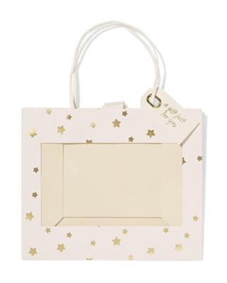 HEMA Cadeautas 24x11x20cm sterren met venster goud