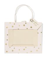 HEMA Cadeautas 24x11x20cm sterren met venster goud - thumbnail