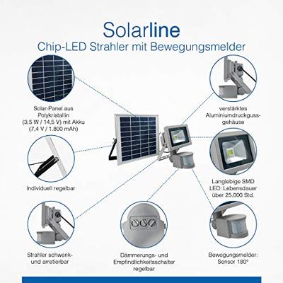 AS Schwabe 46978 Spot op zonne-energie met bewegingsmelder 10 W Lichtkleur (naam): Neutraalwit
