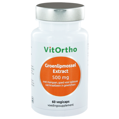 VitOrtho Groenlipmossel Extract 500mg Capsules 60st VitOrtho Groenlipmossel Extract 500mg Capsules 60st
