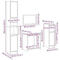 4-delige Badkamermeubelset bewerkt hout artisanaal eikenkleur - thumbnail