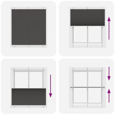 Pliss rolgordijn 120x100cm stofbreedte 119,4cm polyester zwart - thumbnail