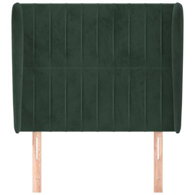 Hoofdbord met randen 103x23x118/128 cm fluweel donkergroen