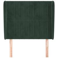 Hoofdbord met randen 103x23x118/128 cm fluweel donkergroen - thumbnail
