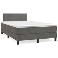 Boxspring met matras fluweel donkergrijs 120x200 cm - thumbnail