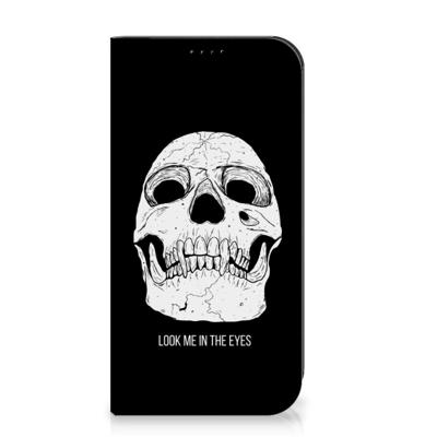 Mobiel BookCase iPhone 15 Pro Max Skull Eyes Mobiel BookCase iPhone 15 Pro Max Skull Eyes