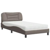 Bed met matras stof taupe 100x200 cm - thumbnail