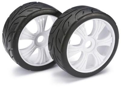 Absima onroad banden op 6 spaaks velgen voor 1/8 buggy - Wit Absima onroad banden op 6 spaaks velgen voor 1/8 buggy - Wit