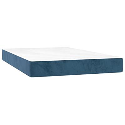 Boxspring met matras fluweel donkerblauw 120x200 cm