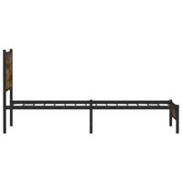Bedframe zonder matras metaal gerookt eikenkleurig 180x200 cm - thumbnail