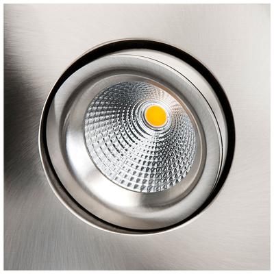 LED inbouwspot 7W 2700K geborsteld staal draai en kantelbaar vierkant Junistar Lux Square SG 902584