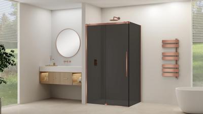 Zijwand Van Rijn Products ST09 tbv Hoekcabine 120x200 cm 8 mm Rookglas Incl. Beslag Geborsteld Koper Zijwand Van Rijn Products ST09 tbv Hoekcabine 120x200 cm 8 mm Rookglas Incl. Beslag Geborsteld Koper